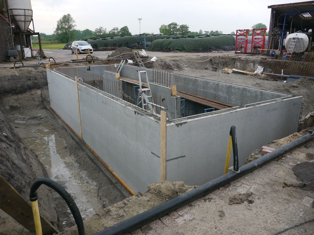 Constructie van een prefab kelder